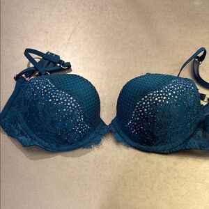 Elegant Teal Lace Bra